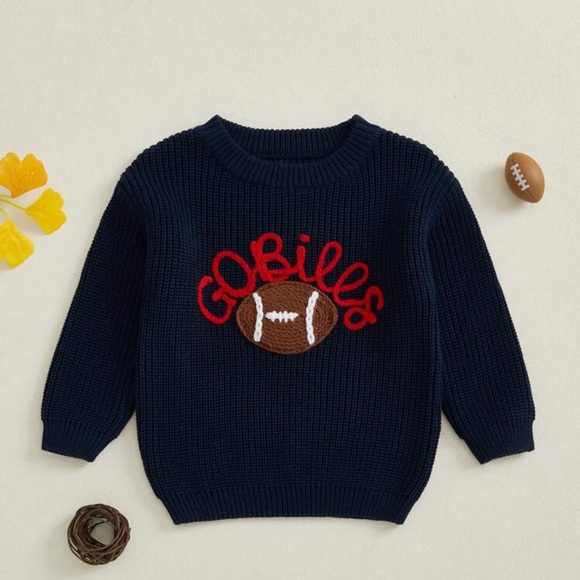 Mud Pie Other - Mud Pie Navy Go Bills Sweater